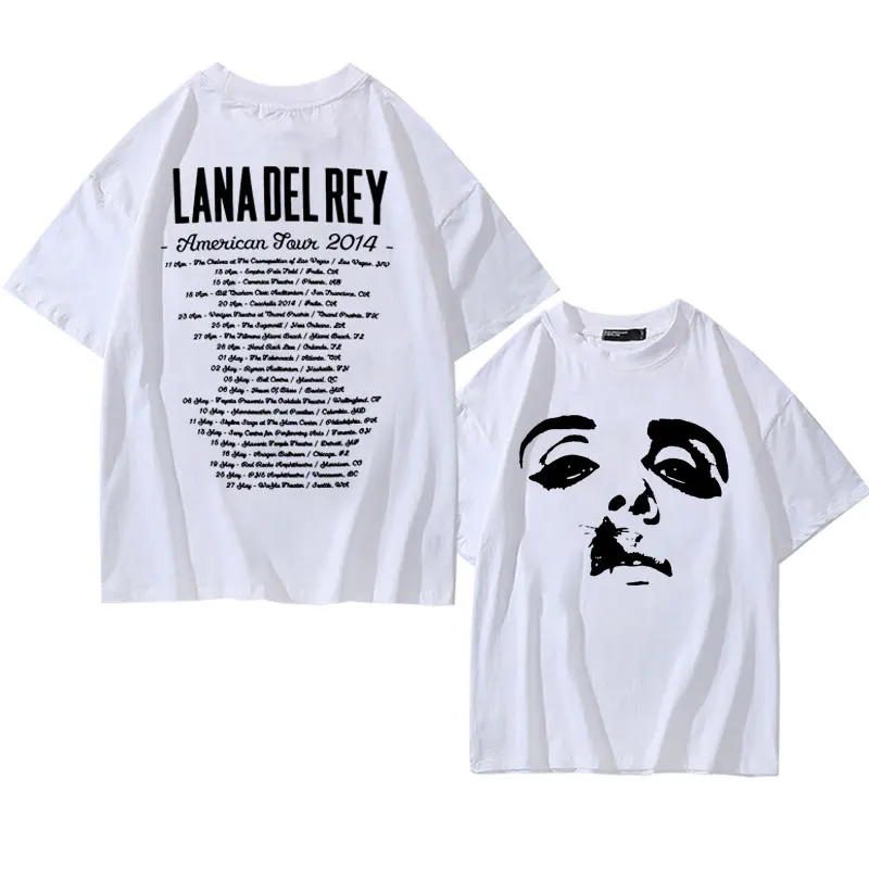 Singer Lana Del Rey T Shirt American Tour Concert Print T-shirt Men Women Hip Hop Vintage Oversized T Shirts Summer Streetwear