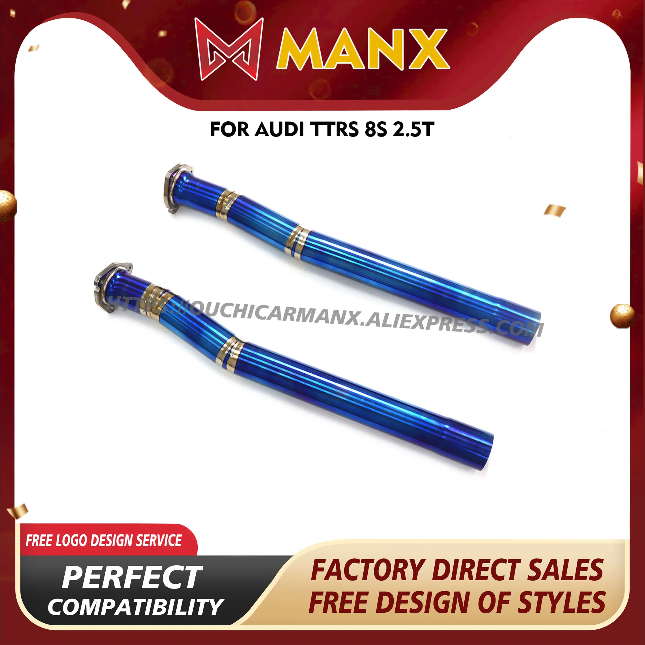

MANX for Audi TTRS 8S 2.5T Ti Resonant Tube Exhaust systems Replacement installation New Product
