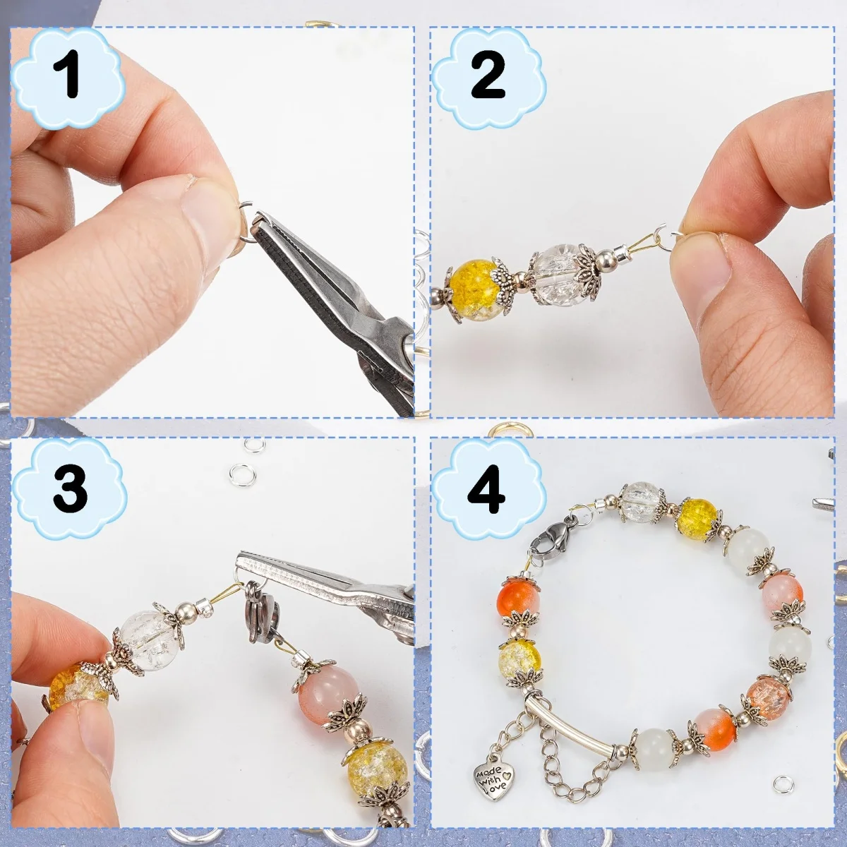 Iron Open Jump Rings Connectors for DIY Craft Earring Necklace Bracelet Jewelry Making Findings & Key Ring Chain Accessories - view 4