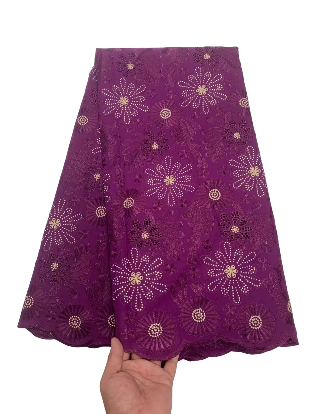 

2025 нигерийская вышитая хлопковая кружевная ткань высокого качества 5 ярдов африканская кружевная ткань швейцарская вуаль кружевное свадебное платье для женщин