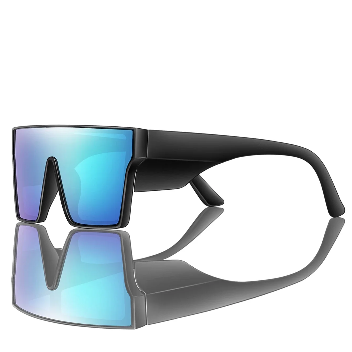 نظارات شمسية بإطار كبير بعدسات ملونة UV400 لركوب الدراجات والمشي لمسافات طويلة والجري والقيادة نظارات رياضية خارجية للرجال والنساء كهرجان هدايا