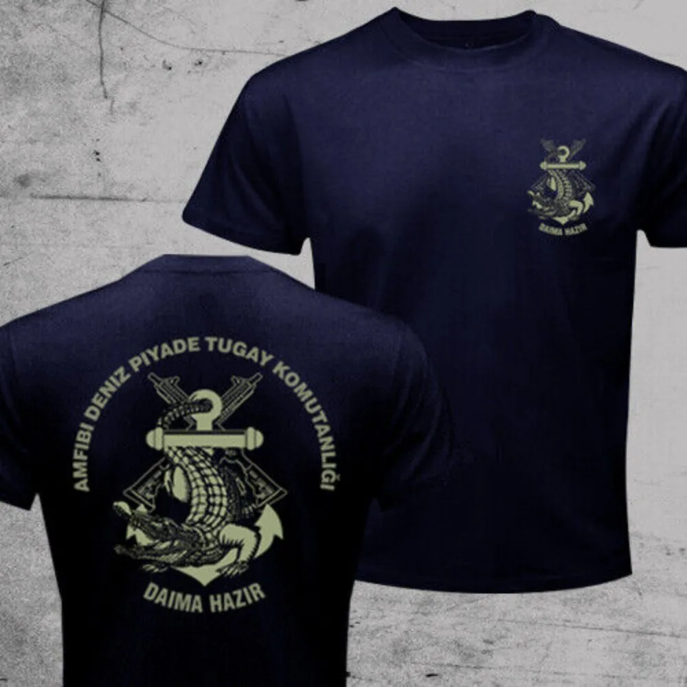 Turkish Amphibious Marine Brigade Commando Crocodiles Military Army T-shirt Short Sleeve Casual 100% Cotton Shirt