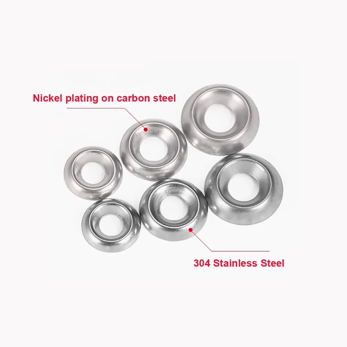 

304 Stainless Steel Fish Eye Gasket/Metal Countersunk Screw Concave Convex Gasket/Hollow Taper Decorative Washer M3M4M5M6