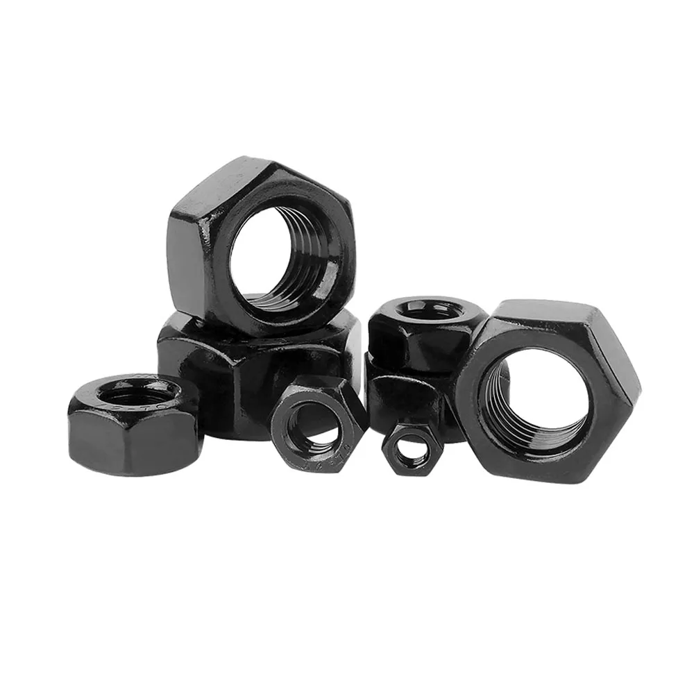 2/5/10/20/50pcs M1.6 M2 M2.5 M3 M3.5 M4 M5 M6 M8 M10 M12 M14 M16 Black 304 A2-70 Stainless Steel Hex Nut Hexagon Nut DIN934