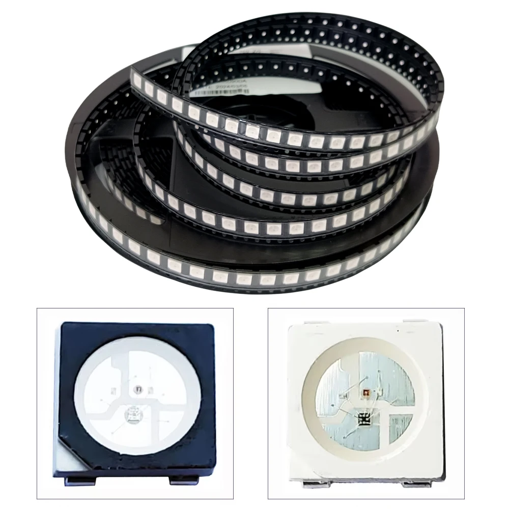 

WS2812B 5050 RGB LED Chip 5-1000PCS - Individually Addressable Pixel Beads, Black/White PCB, 5V DC for LED Strip/Display Panel