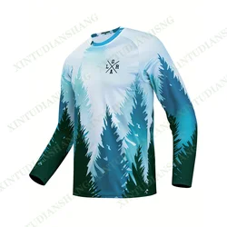 2024 Men's Mountain Bike LRGA Jersey Cross Country DH Motorcycle Downhill Cycling Jersey Enduro Mountain Bike Breathable Shirt