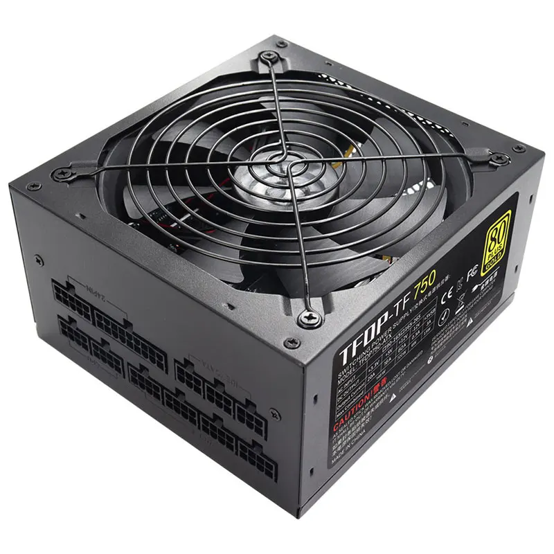 750W Gaming Power Supply 80 Plus Gold ATX PC PSU Fully Modular 110-220V 24pin Ultra-Quiet Suitable for Desktop Computer Server