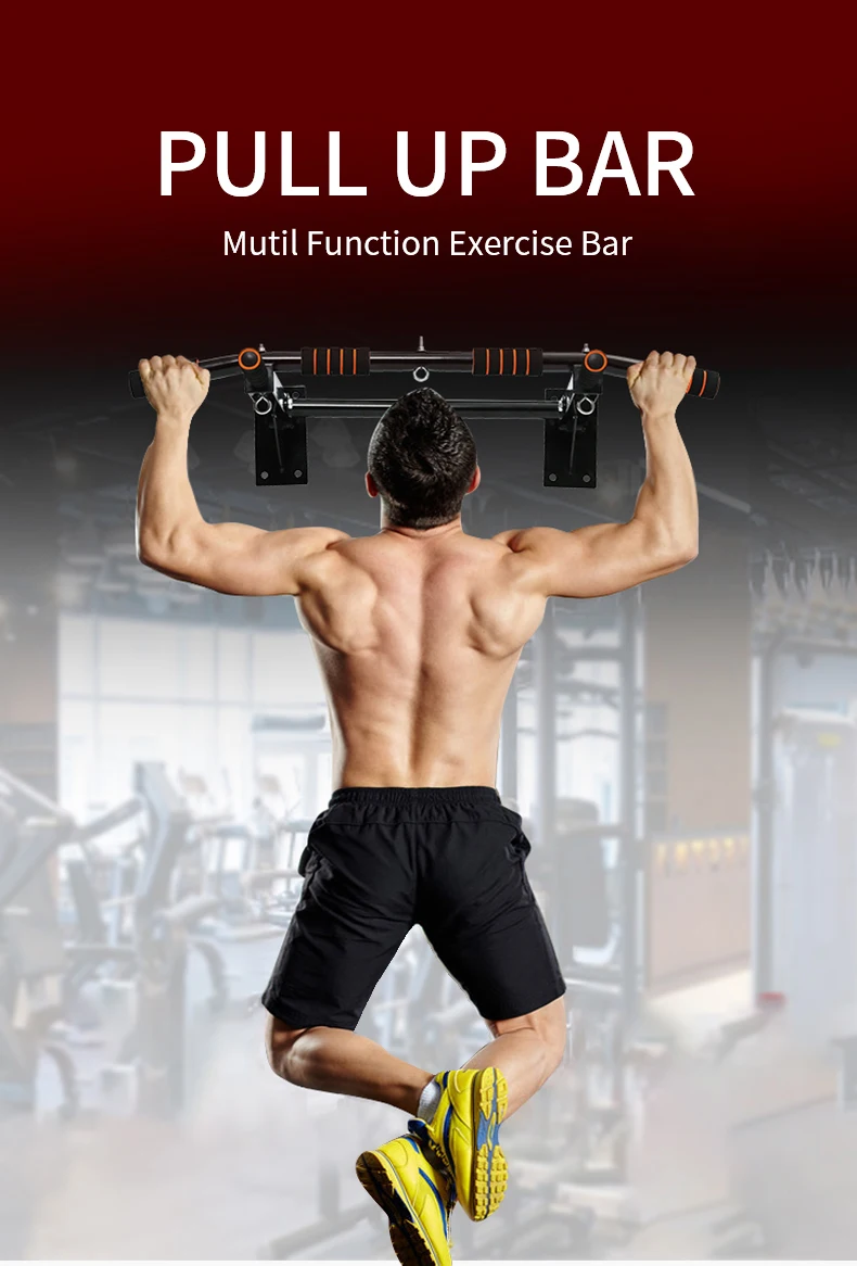New Adjustable Chin Training Fitness Equipment Non Slip Horizontal Bar Pull up Bar