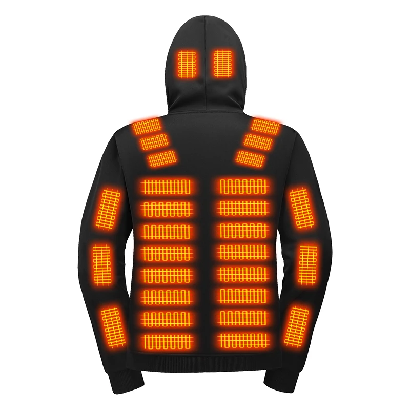 Heated Hooded Sweatshirt, Unisex Zipper Cardigan Heated Garment, Winter Warmth and Cold Protection Hat Sweater
