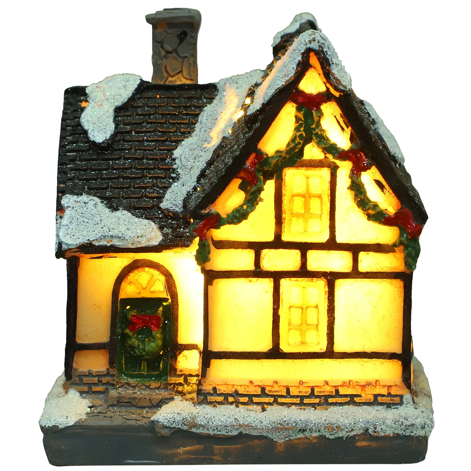 

Resin Luminous Cottage Christmas Decoration Handmade Light Cabin for Home Office Festive Christmas Glowing Cabin