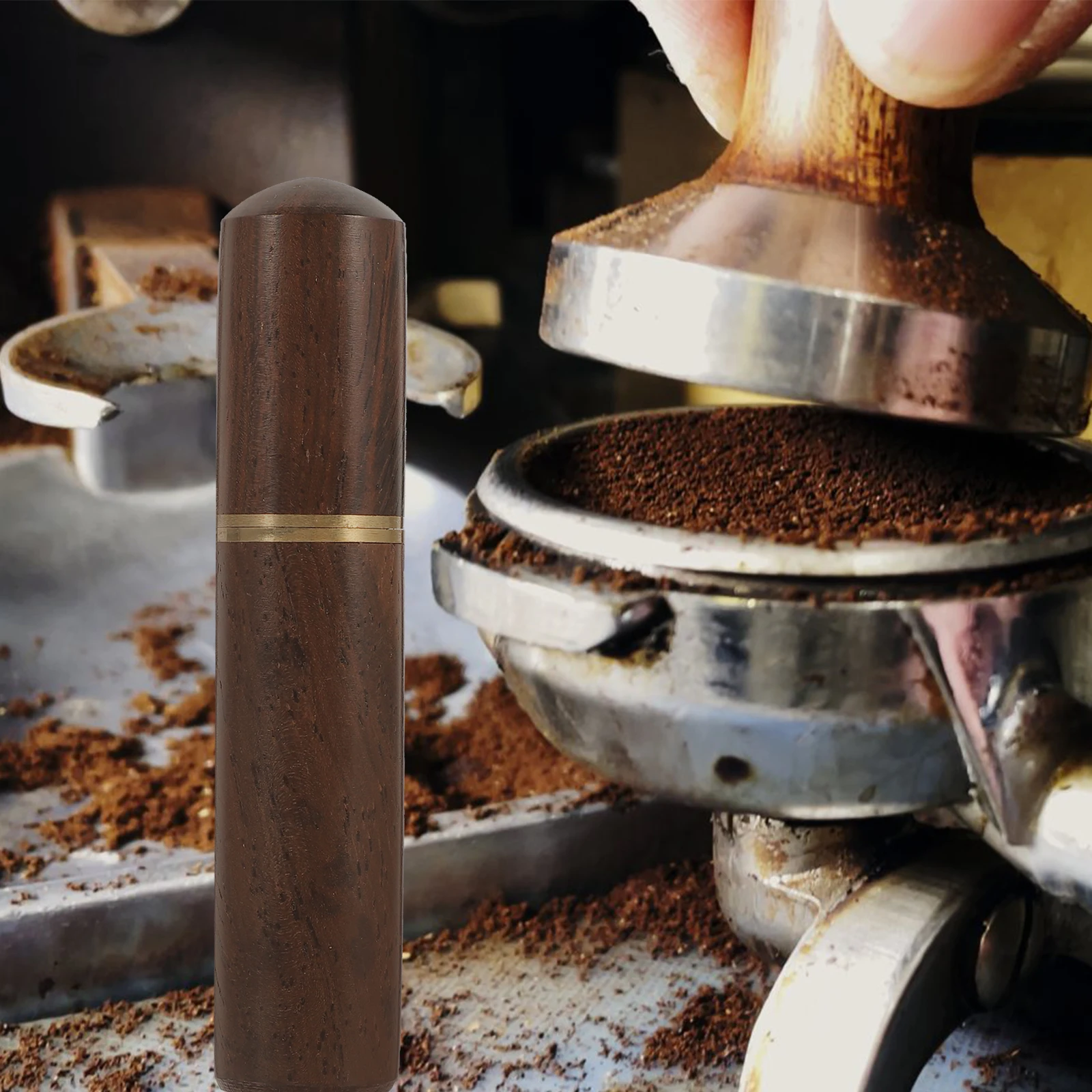 

Sturdy Espresso Coffee Stirrer Needles Wooden Handle Stainless Steel Powder Dispenser For Coffee Distribution Tool Portable Hand