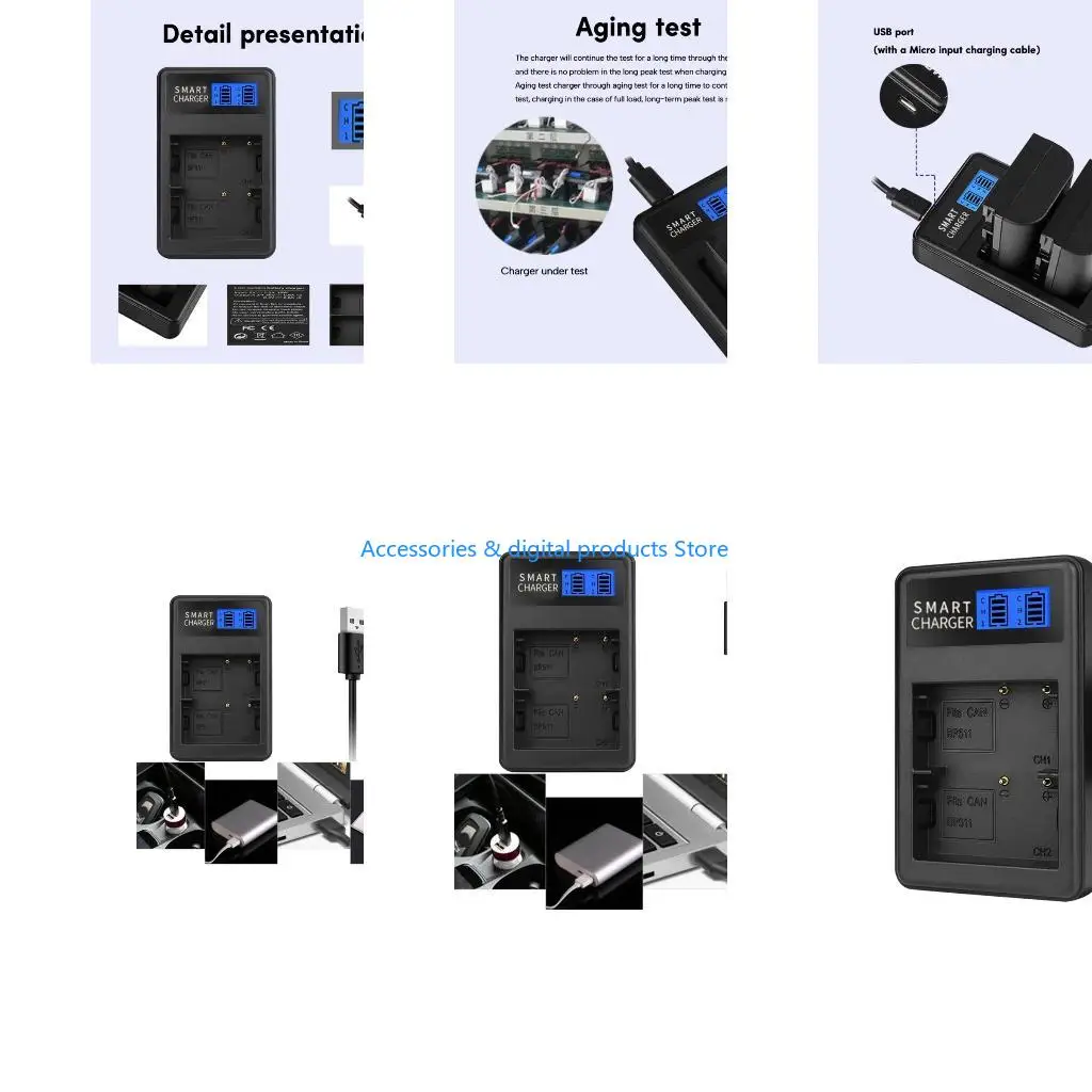 77JD Lightweight USB Camera Battery for 10D,20D,30D,40D,50D,D60,MV630i,MV700,
