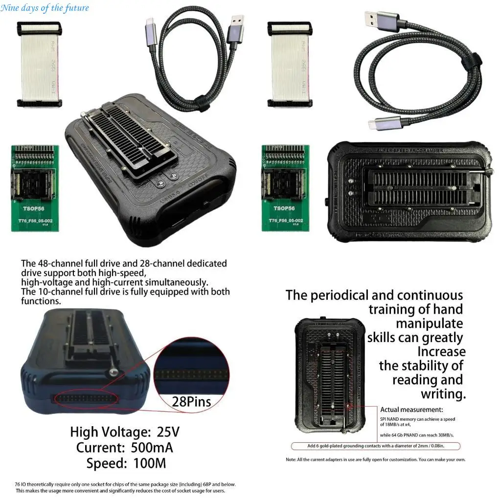 مبرمج T76 فعال مع مجموعة تطوير شريحة محول TSOP56 تستخدم على نطاق واسع E65A #1