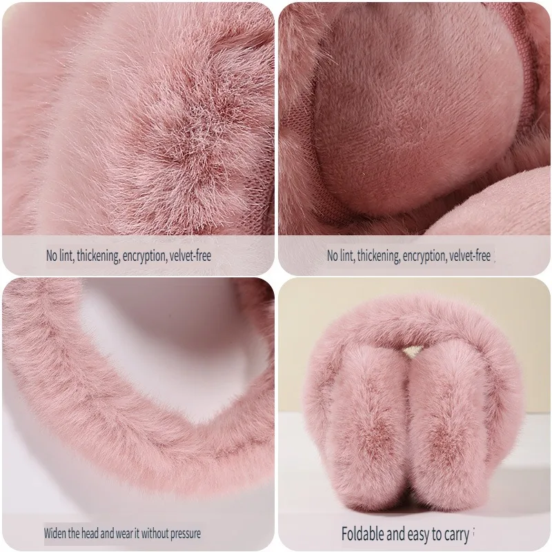 2024 New Korean Style Foldable Ear Muffs for Women, Cute Fluffy Winter Warm Ear Covers, Anti Cold Wind, for Outdoor Activities