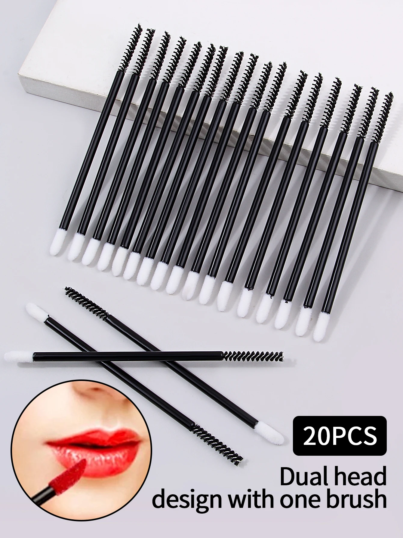 Escovas de viagem portáteis multifuncionais, aplicadores Lip Gloss, rímel, sombra, batom, 20pcs