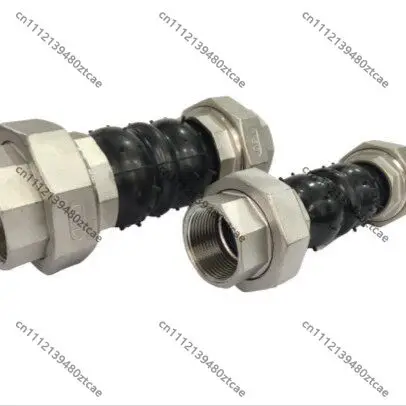 304 Stainless Steel Rubber Hose Union Joint, Threaded Flexible Shock Absorber Connector, Regulating Fitting Pipe Coupling