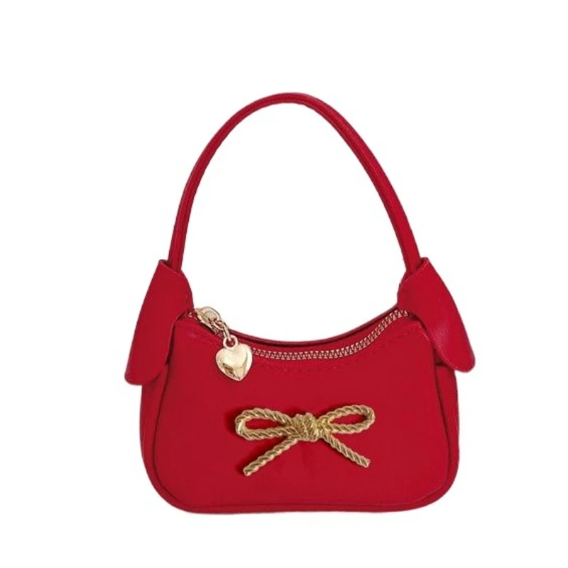 Internet Celebrities High Value Delicate Bow Dumpling Bag Little Girl Foreign Versatile Dopamine Color Scheme Mouth Red Envelope