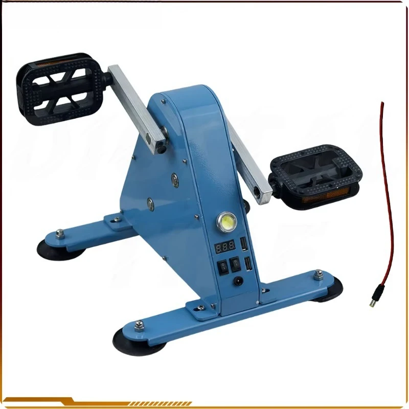 100W Foot Pedal Generator Hand Crank Power Dynamo, DC 12V 24V USB Output, Portable  Emergency Backup Power Supply