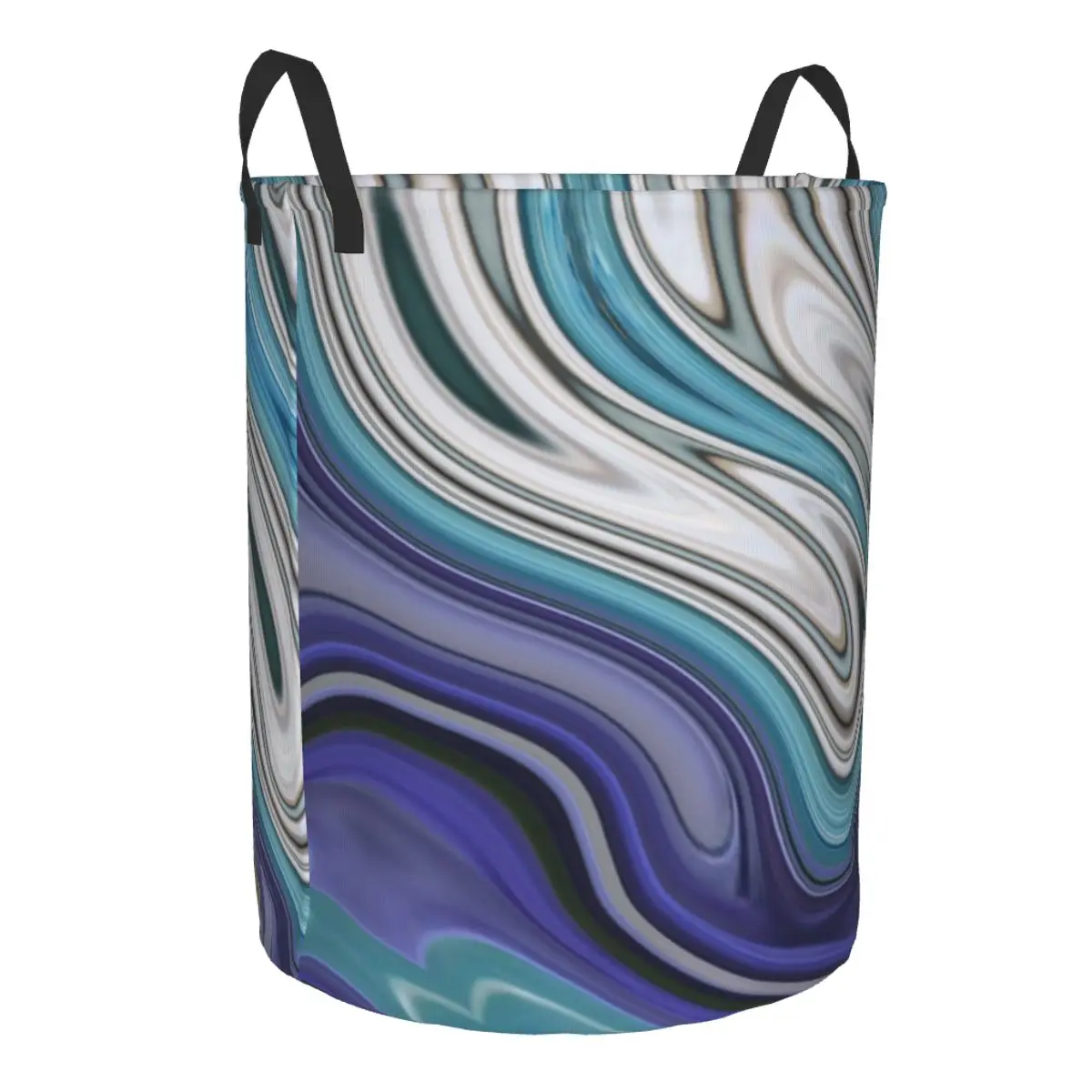 مخصص 1980s الحديثة شيك الأزرق الأرجواني الرخام الدوامات سلة الغسيل طوي الملابس يعوق للطفل الاطفال اللعب صندوق تخزين