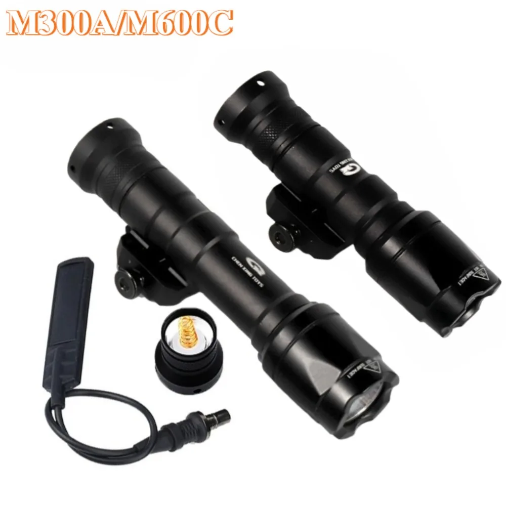 

Тактический M300A M600C светодиодный фонарик для страйкбольной винтовки, пистолет, фонарь AR15, фонарь для охотничьего ружья, подходит для 20 мм направляющей Pictinny для охоты на открытом воздухе