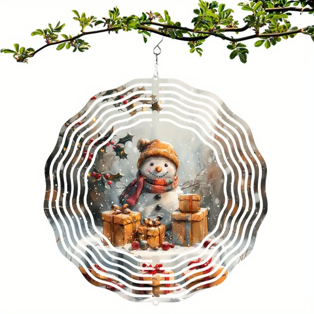 

Metal Snowman Wind Spinner 3D Garden Sculpture Holiday Decor Ornament Gift for Outdoor Indoor Fall Yard Art Dynamic Spinning