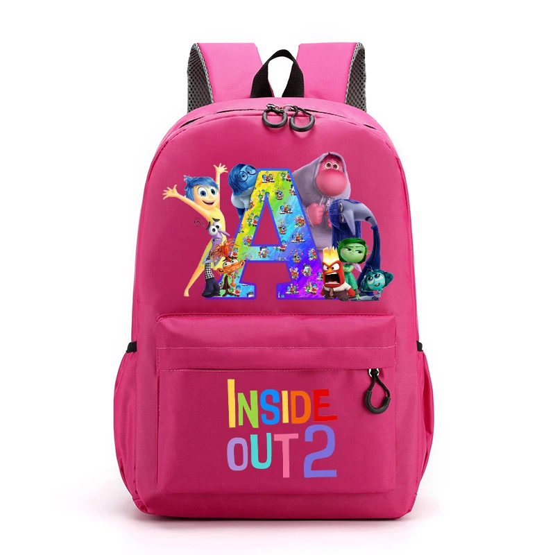 Inside Out 2 Letter A-Z Kawaii Backpack New Disney Girls Anime School Bags Kids Outdoor Travel Fashion Knapsack Children Gift