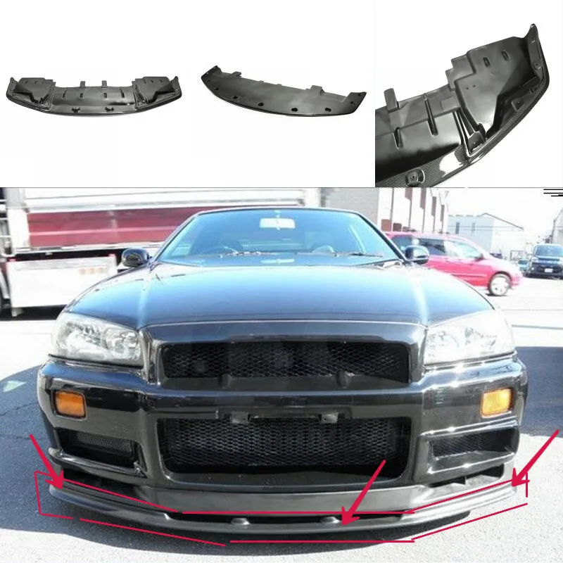 

For Nissan Skyline R34 GTR OE Front Bumper Bottom Lip w/Undertray Car BodyKits Carbon fiber