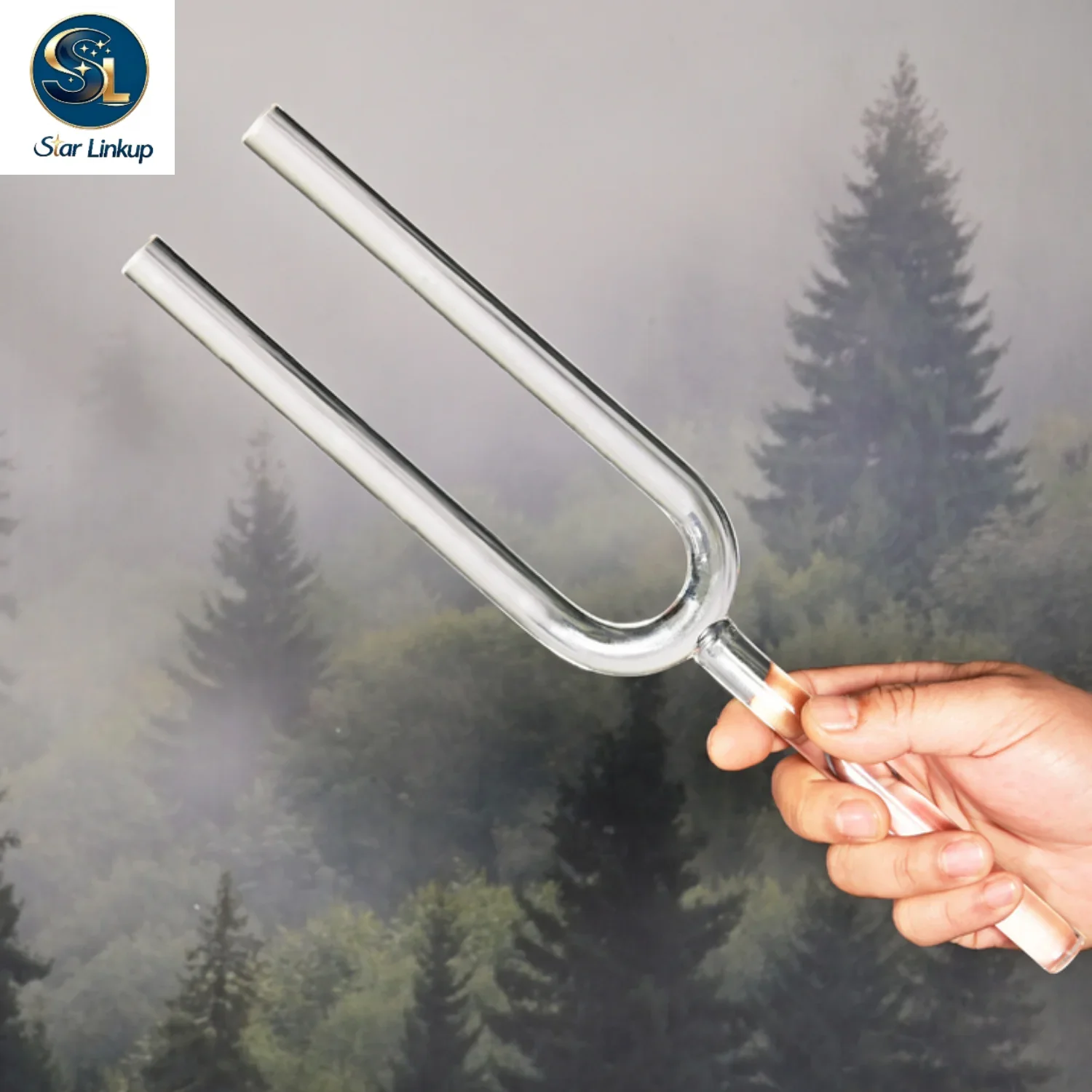 STAR LINKUP 10mm Clear Quartz Crystal Tuning Fork, 432Hz/440Hz Sound Healing Tool for Yoga Meditation Chakra Balancing