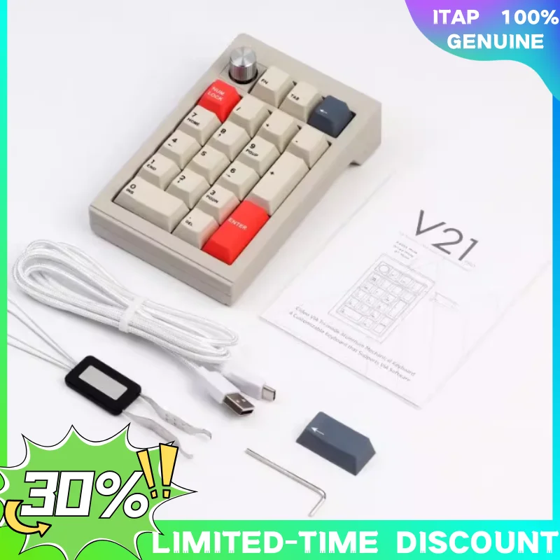 CIDOO V21 لوحة المفاتيح الرقمية اللاسلكية ثلاثي الوضع طوقا الساخن مبادلة RGB مقبض مخصص نك الألومنيوم مكتب الألعاب لوحة المفاتيح الميكانيكية عبر #2