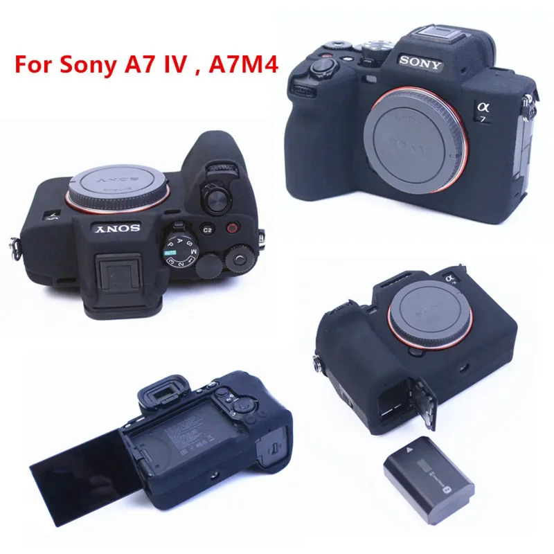 For Sony A7IV A7 IV Digital Cameras A7M4 Anti-skid Texture Design Silicone DSLR Camera Body Case Protective Skin Cover Bag