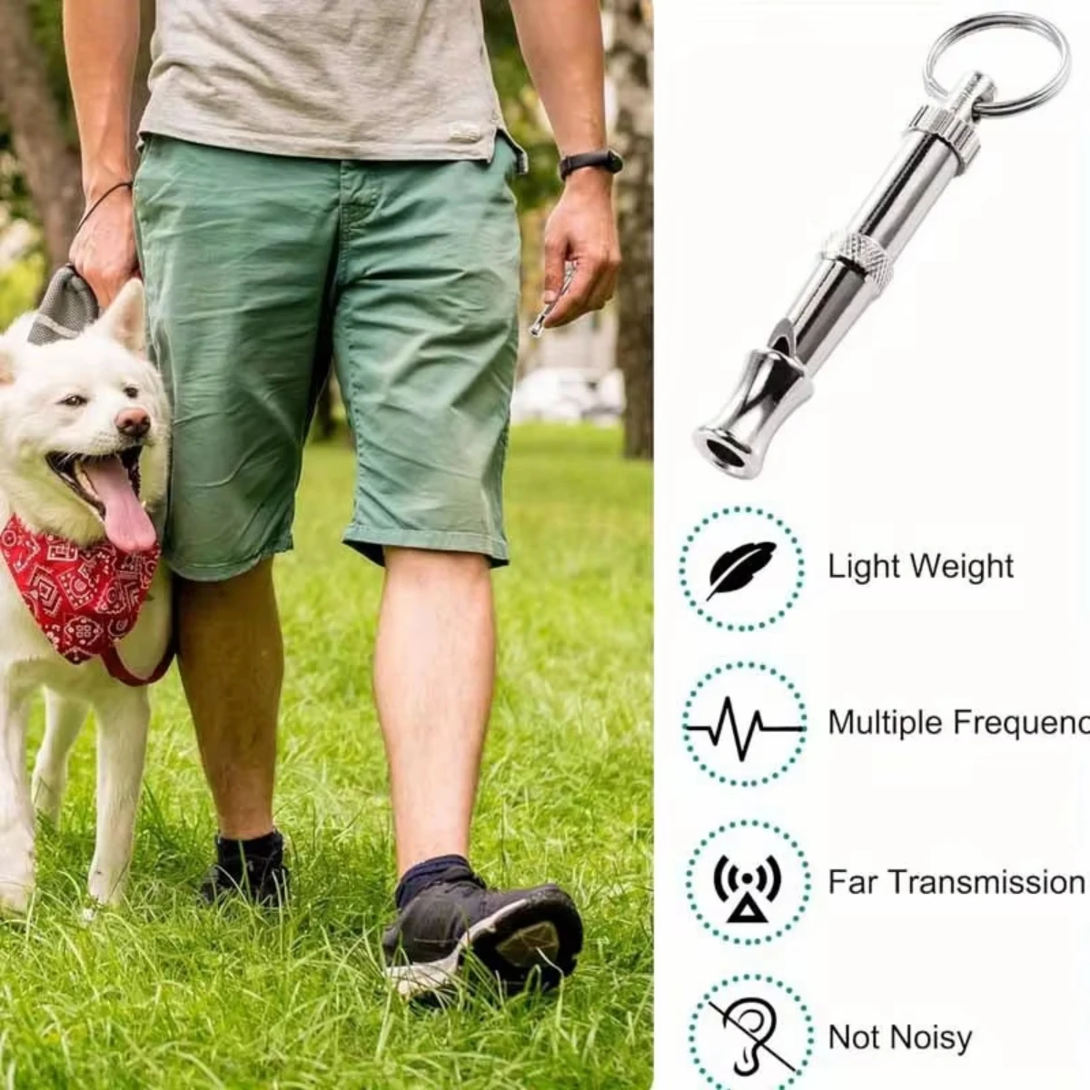 

2Pcs Dog Whistle To Stop Barking, Adjustable Sound Pitch Dog Whistle With Keychain, Professional Recall Pet Puppy Cat Dog