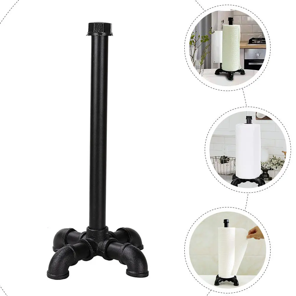 Portarrollos de Papel Vertical, Estilo Industrial, de Hierro, para Escritorio, Diseño en Forma de Gota de Agua, Decorativo, para Cocina y Baño