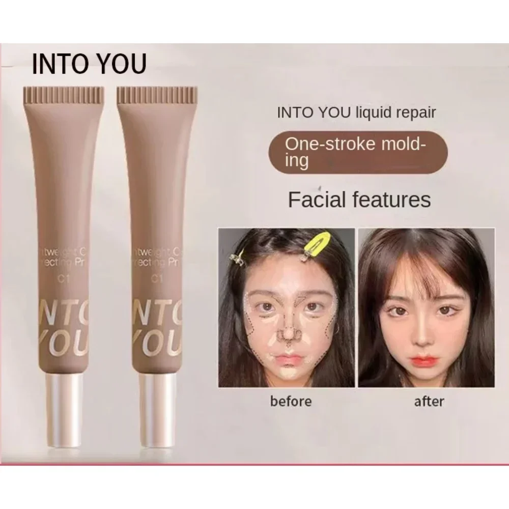 

INTO YOU Makeup Base Cream 10g Invisible Pore Concealer Face Makeup Primer Brighten Contour Color Waterproof Makeup Foundation