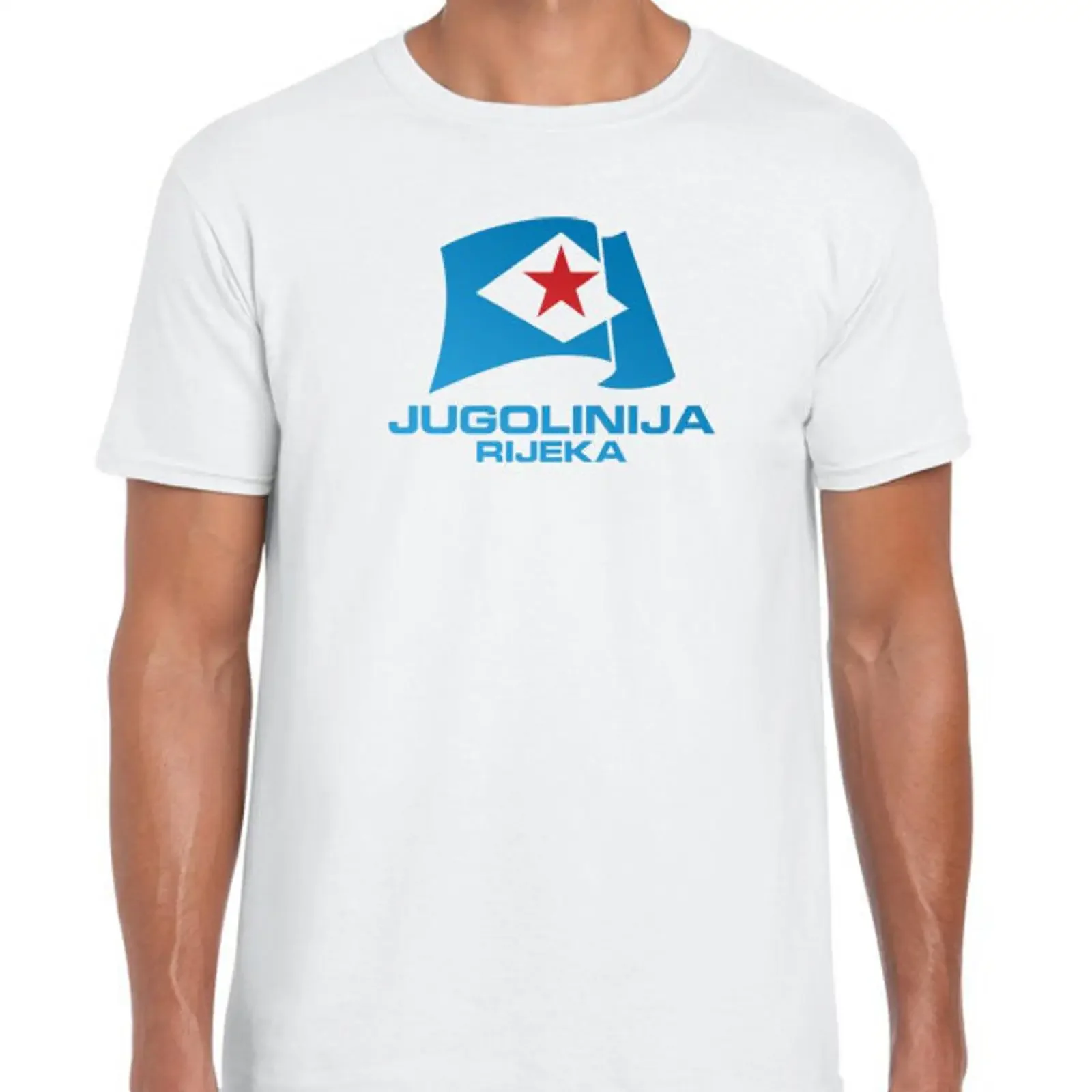 Футболка винтажная с эффектом потертости «Jugolinija Rijeka Yugoslavia Liner Shipping Company Jugoslavenska Linijska Plovidba»