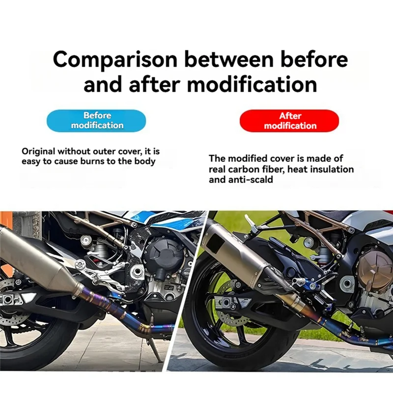 

Motorcycle Accessories Carbon Fiber Exhaust Pipe Cover Fairings For BMW S1000RR 2020-2024