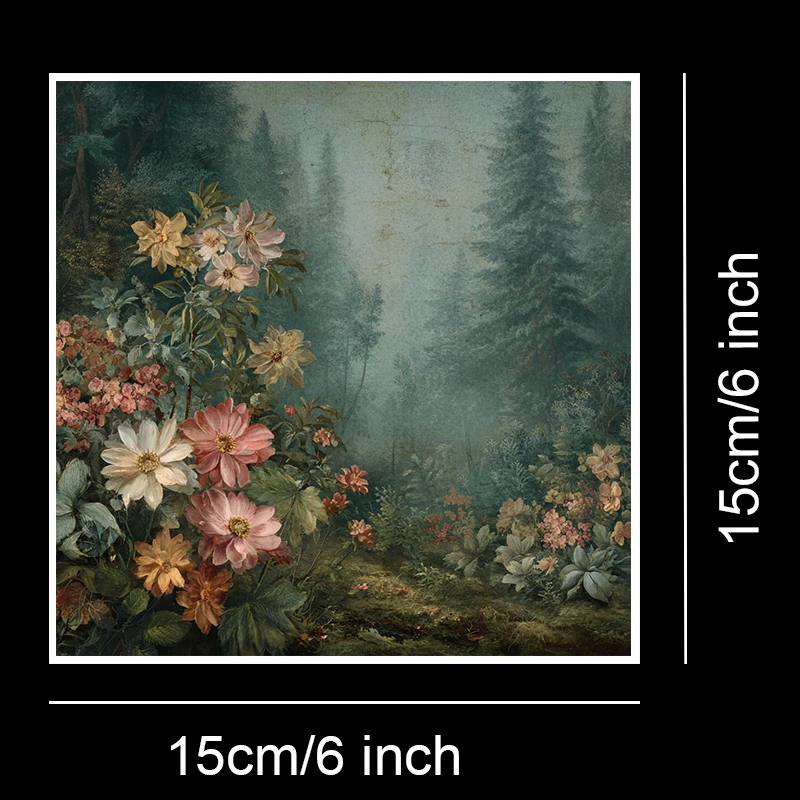 36 Sheets Scrapbooking Paper 6"x6": Hand-drawn Botanical Sketch Prints for Origami, Scrapbooking & Boho Crafts