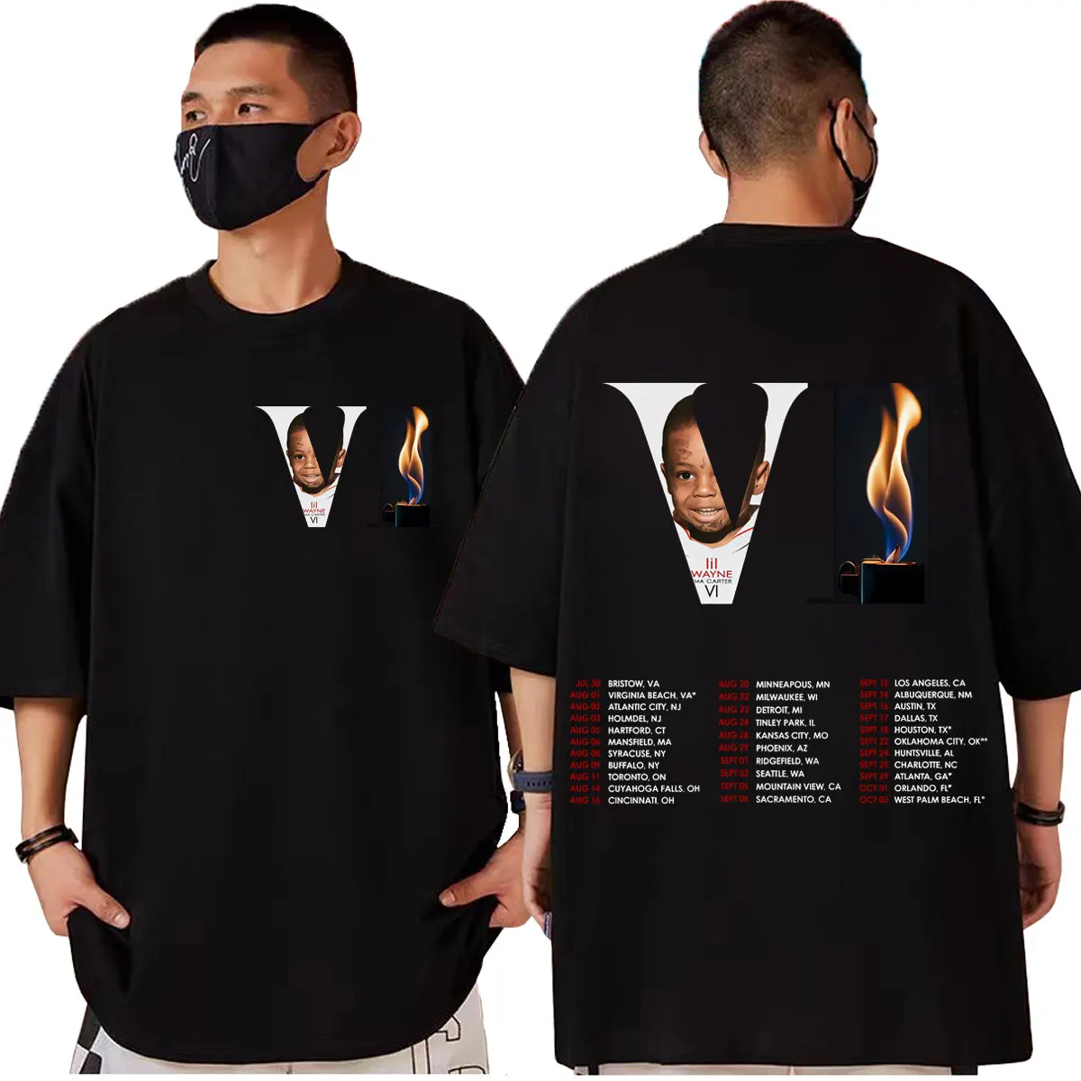 

Rapper Lil Wayne Tha Carter VI Tour 2025 T Shirt Men Women Clothing Harajuku Hip Hop T-shirts Summer Casual Short Sleeve T-shirt