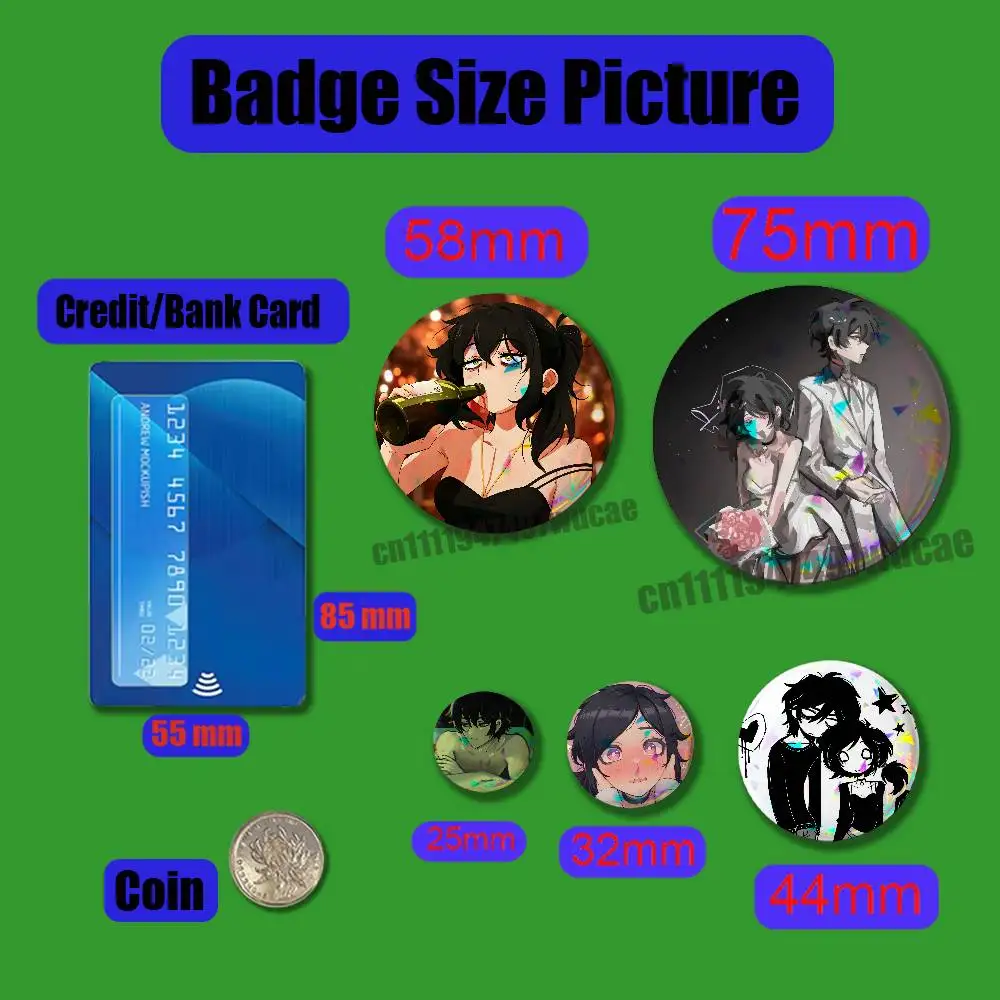 Pin Case Custom Emblem For The Coffin of Andy and Leyley Badge Cover Insignia Brooch Button Laser 44mm 32mm