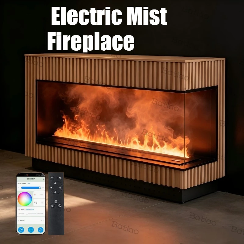 

Large 150-180cm Water Mist Fireplace — Statement Piece for Spacious Great Rooms and Open Plan Areas instant steam fireplace