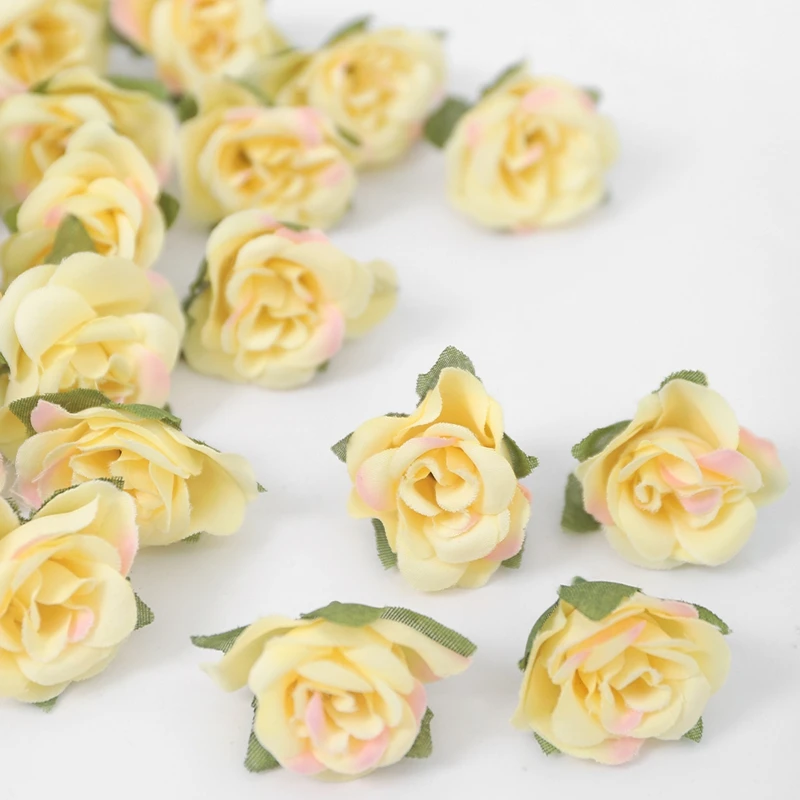 25 Stück 3,5 cm künstliche Rosenblüten aus Seide, Mini-gefälschter Gänseblümchen-Blumenkopf für Zuhause, Zimmer, Hochzeitsdekoration, DIY-Kranzzzubehör – Detail 12