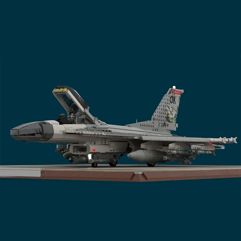 Moc Bouwstenen Militair Model F-16 Blok Vechten Valkentechnologie Modulaire Blok Geschenken Speelgoed Voor Kinderen Diy Sets Assemblage