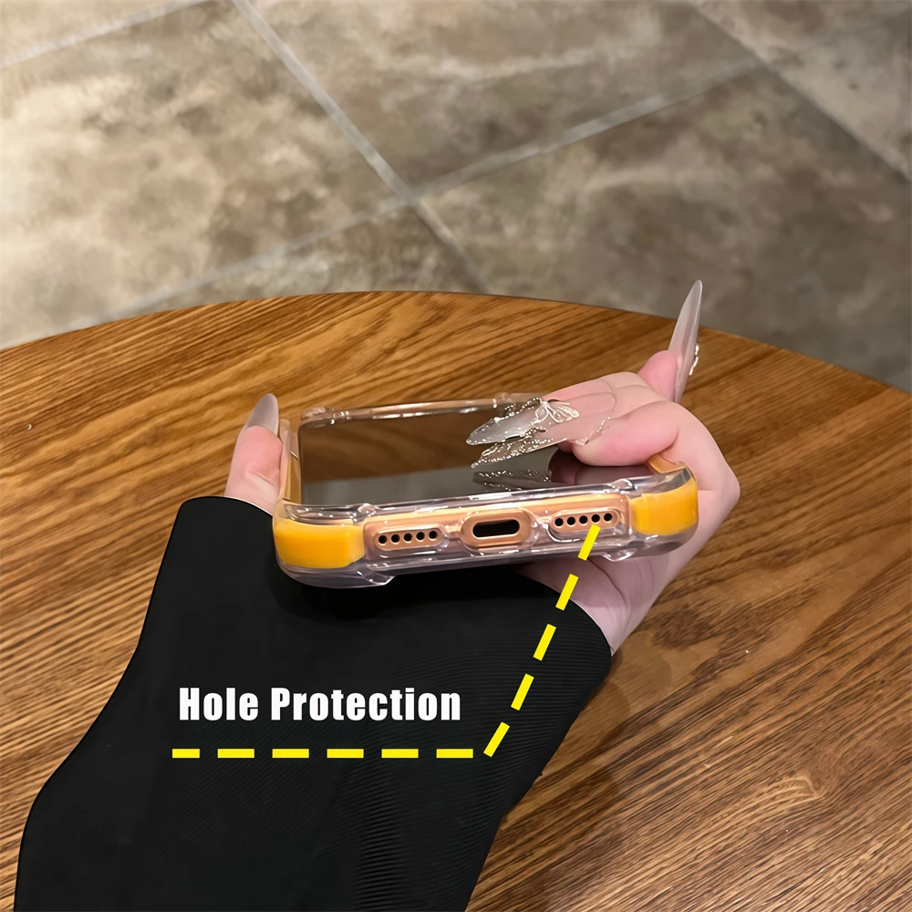 حافظة شفافة من الأكريليك المقاوم للصدمات بأربعة زوايا لهاتف آيفون 17 إير 16 15 14 برو ماكس غطاء شفاف بألوان متباينة