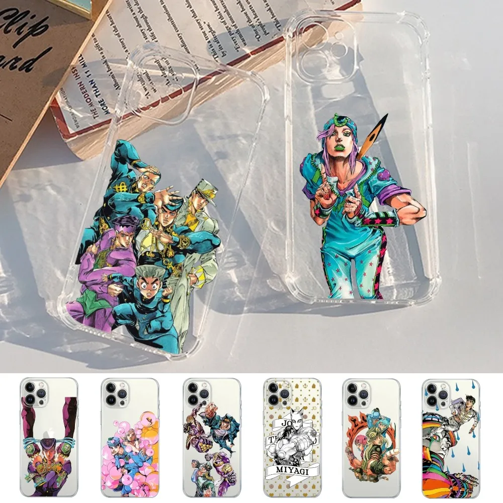 JoJos Bizarre Phone Case For iPhone 15 11 12 13 14 Mini Pro Max XR X XS TPU Clear Case For 8 7 6 Plus SE 2020