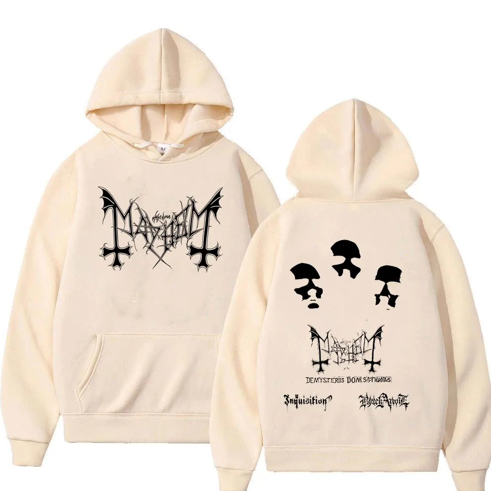 Limited Mayhem De Mysteriis Dom Sathanas Graphic Print Hoodie Men Women's Retro Death Black Metal Rock Band Hooded Sweatshirt