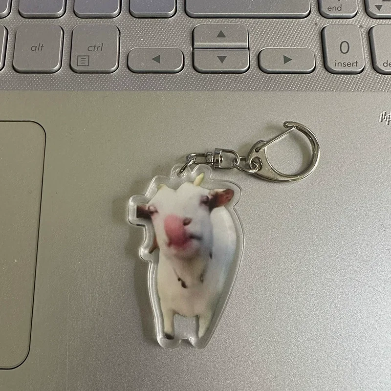 Tongue Sheep Bruh Doubts Cat Exquisite Acrylic 5cm Keychain, Humorous and Funny Keychain Acrylic Pendant Suitable for Birthday