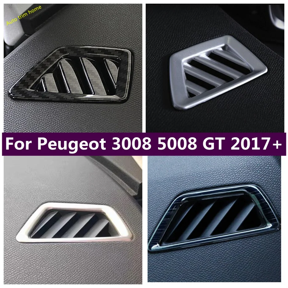 

Dashboard Air Vent Frame Trim AC Outlet Chrome Decoration Cover Fit For Peugeot 3008 5008 GT 2017 - 2023 Car Accessories