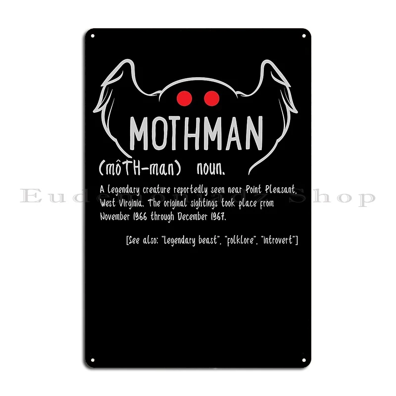 Mothman Definition Cool Cryptid Dictionary Gift Natintrovertsoc Metal Plaque Poster Painting Printing Wall Mural Tin Sign Poster