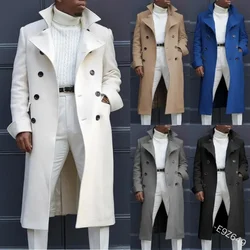 2024 Autumn Winter New Men's Fashion Coat British Baggy Coat Mid-Length Trench Coat Casual Daily Comfortable