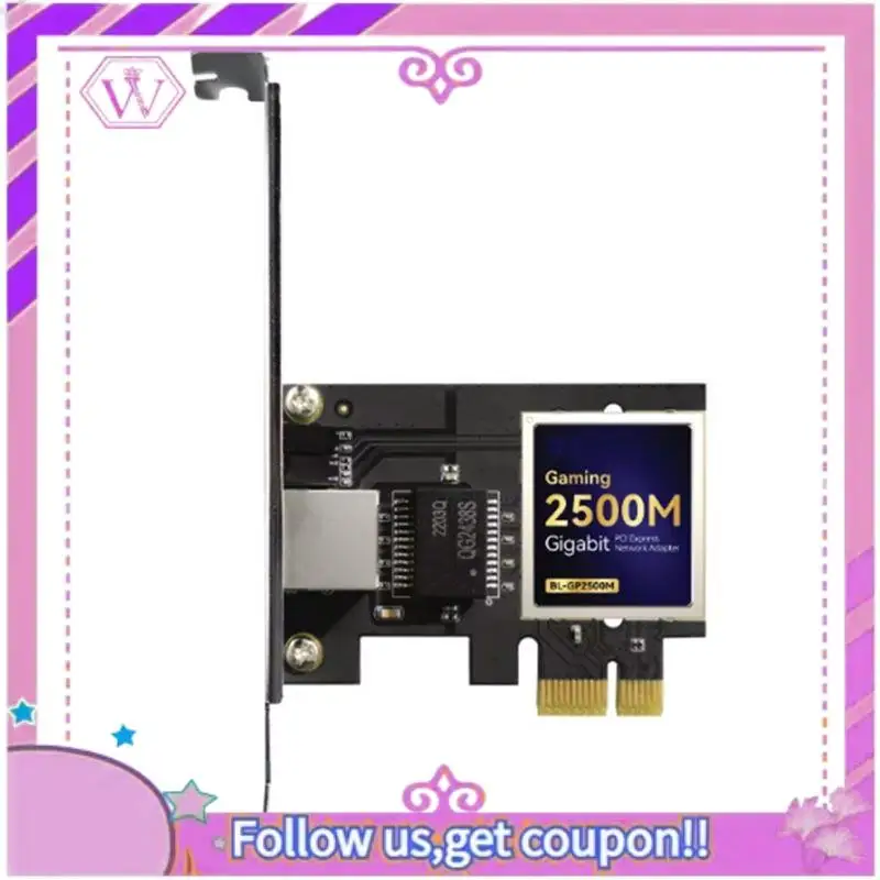 

ABSL-2.5G PCI-E Torj45 Wired Network Card 2500Mbps 2.5Gbps Ethernet LAN Controller Adapter Forlinux Computer Game