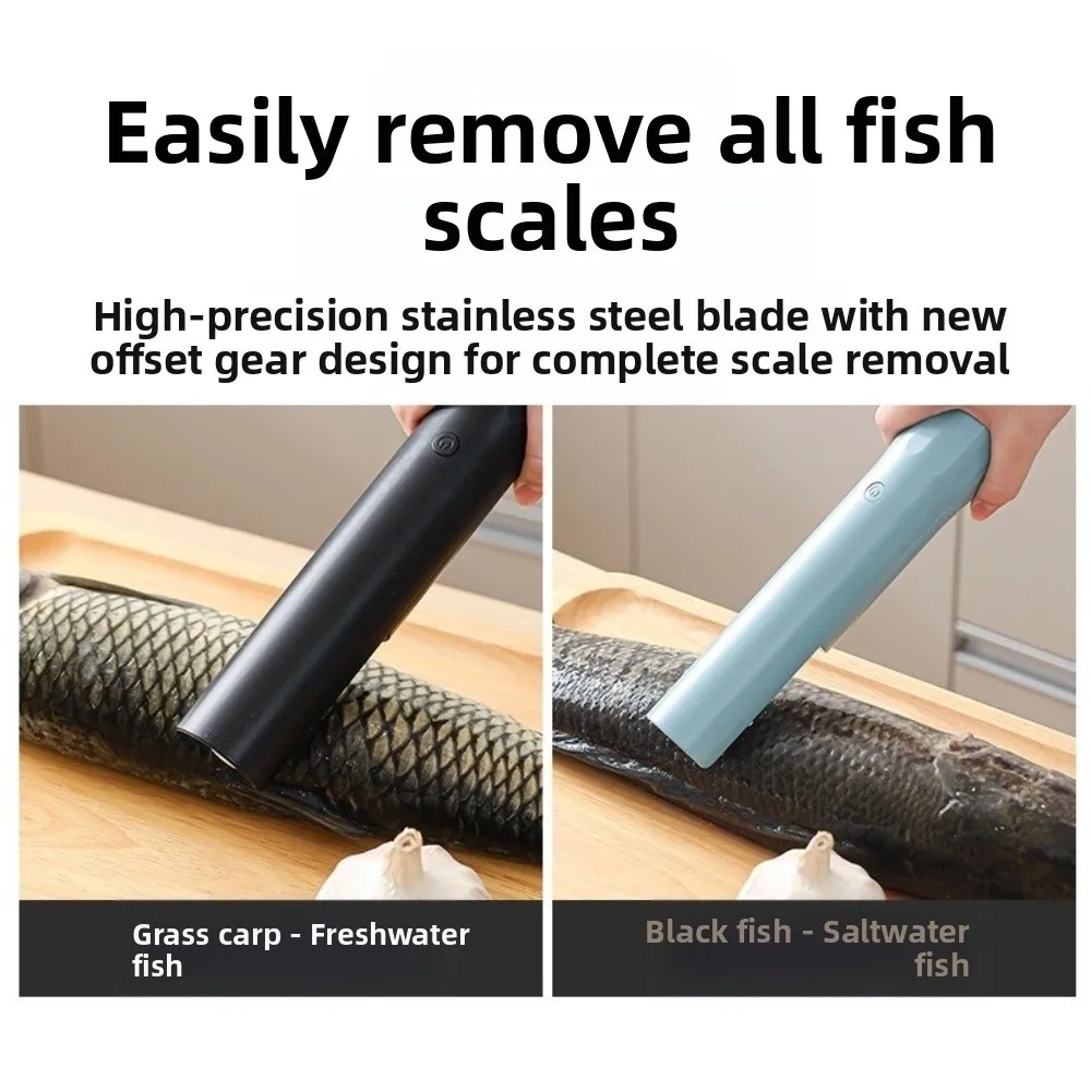 Waterproof Electric Fish Scaler Cordless Design Rechargeable Battery Fish Scale Remover Electric Power Stainless Steel